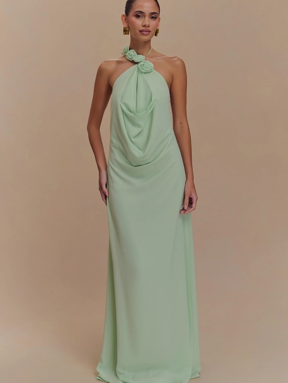 Meshki Rosalia Cowl Neck Maxi Dress - Sage